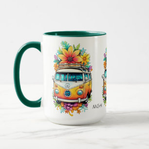 Custom Monogram Hippie Van Tasse
