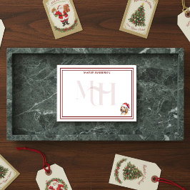 Custom Monogram Holiday Golden Doodle Weihnachtsma Post-it Klebezettel
