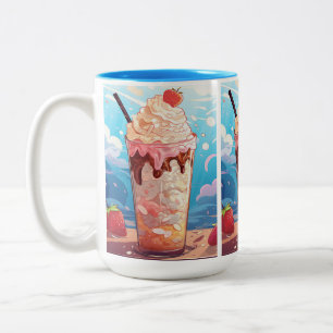 Custom Monogram Ice Cream Sundae Zweifarbige Tasse