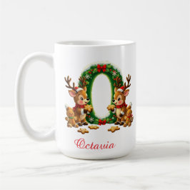 Custom Monogram initial O merry Christmas Kaffeetasse