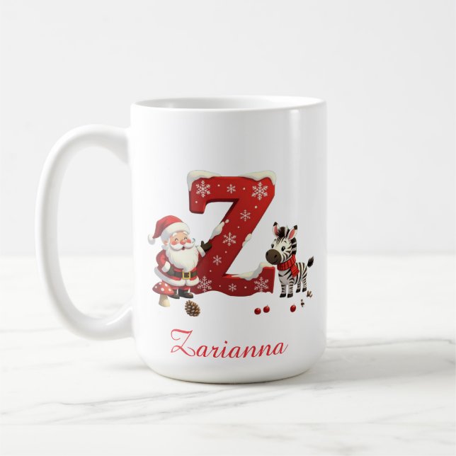 Custom Monogram initial Z merry Christmas  Kaffeetasse (Links)