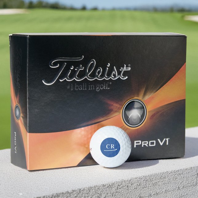 Custom Monogram Initials Simple Modern Royal Blue Golfball (Custom Monogram Initials Simple Modern Royal Blue Golf Balls)