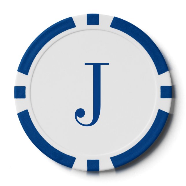 Custom Monogram Initials Vathers Day Poker Chips (Vorderseite)
