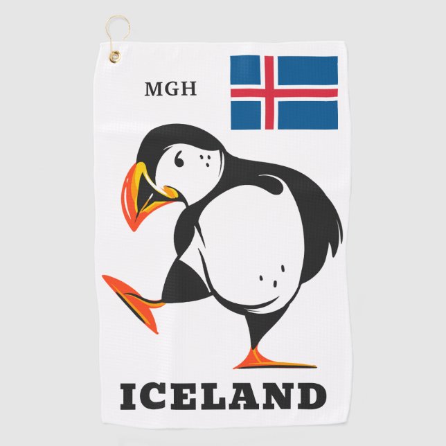 Custom Monogram Island Golfhandtuch (Vorderseite)