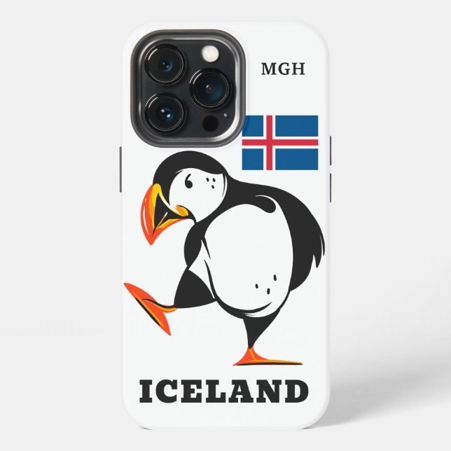 Custom Monogram Island iPhone 13 Pro Hülle (Hinten)
