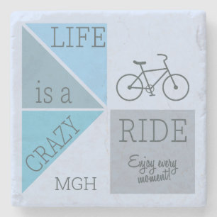 Custom Monogram Life ist eine verrückte Reise Steinuntersetzer
