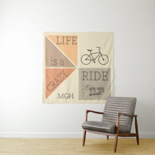 Custom Monogram Life ist eine verrückte Reise Wandteppich