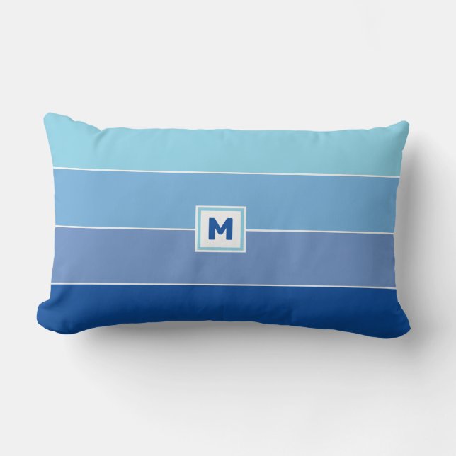 Custom Monogram Lumbar Pillow Lendenkissen (Vorderseite)