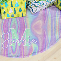 Custom Monogram Metallic Rainbow Iridescent Girl