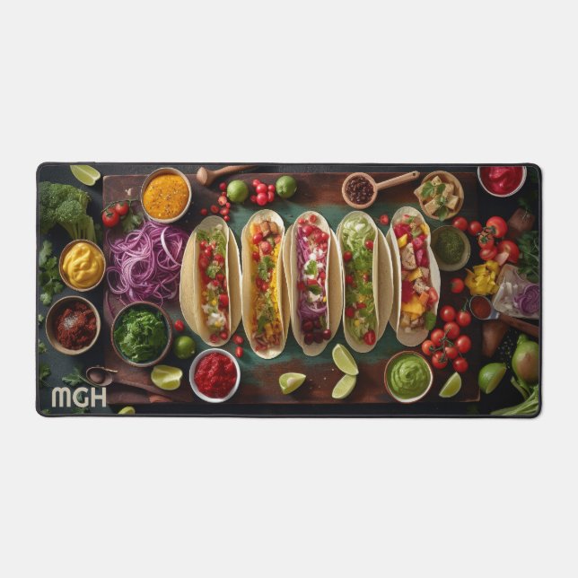 Custom Monogram Mexican Food Schreibtischunterlage (Vorderseite)