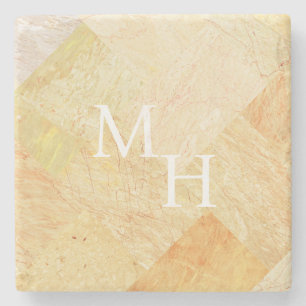Custom Monogram Modern Abstrakt Elegante Champagne Steinuntersetzer