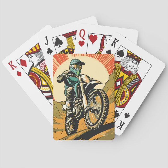 Custom Monogram Motocross Spielkarten (Rückseite)