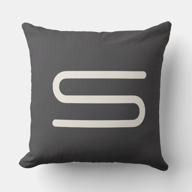  Custom monogram name black and white typography Kissen (Vorderseite)