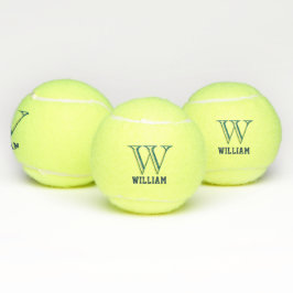 Custom Monogram Name Bold Initial Tennis Ball