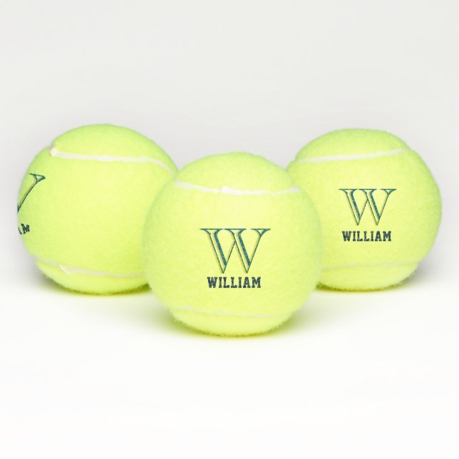Custom Monogram Name Bold Initial Tennis Ball (Multi)