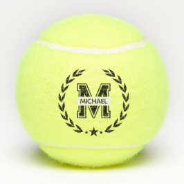 Custom Monogram Name Bold Initial Tennis Ball