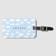 Custom Monogram Niedlich Girly Blue Cloud Geschenk