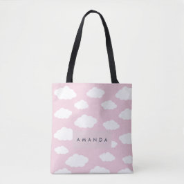 Custom Monogram Niedlich Girly Pink Cloud Geschenk Tasche