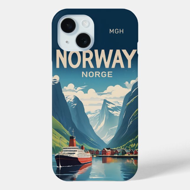 Custom Monogram Norwegen Case-Mate iPhone Hülle (Rückseite)