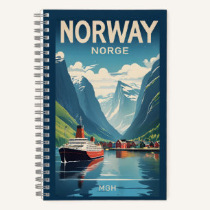 Custom Monogram Norwegen Notizbuch