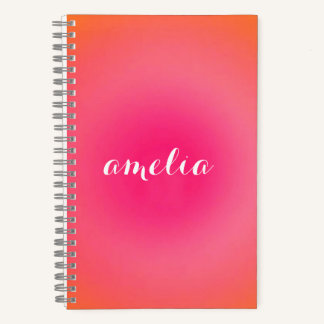 Custom Monogram Notebook – Serif Name With Aura Notizbuch