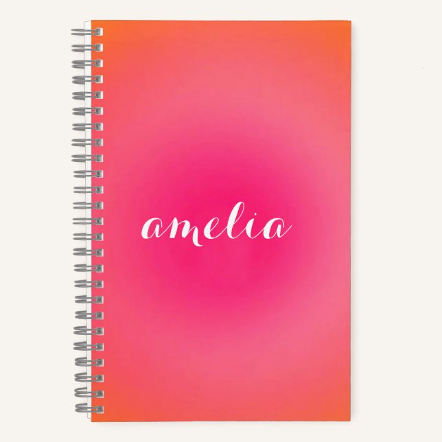 Custom Monogram Notebook – Serif Name With Aura Notizbuch (Vorderseite)