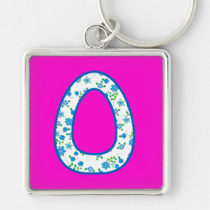 Custom Monogram O Schlüsselanhänger, Ditsy Floral  Schlüsselanhänger