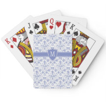 Custom Monogram on Stylish Blue Periwinkle Pattern