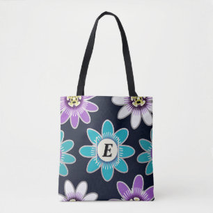 Custom Monogram Passion Blume Floral Shoulder Tasche