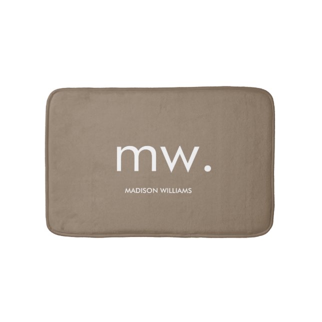 Custom Monogram Pastel Elegant Stilvoll modern Badematte (Vorderseite)