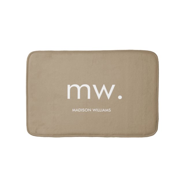 Custom Monogram Pastel Elegant Stilvoll modern Badematte (Vorderseite)