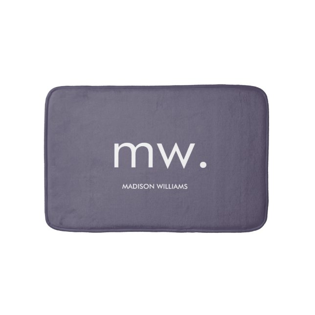 Custom Monogram Pastel Elegant Stilvoll modern Badematte (Vorderseite)
