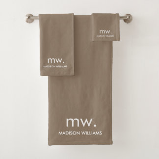 Custom Monogram Pastel Elegant Stilvoll modern Badhandtuch Set