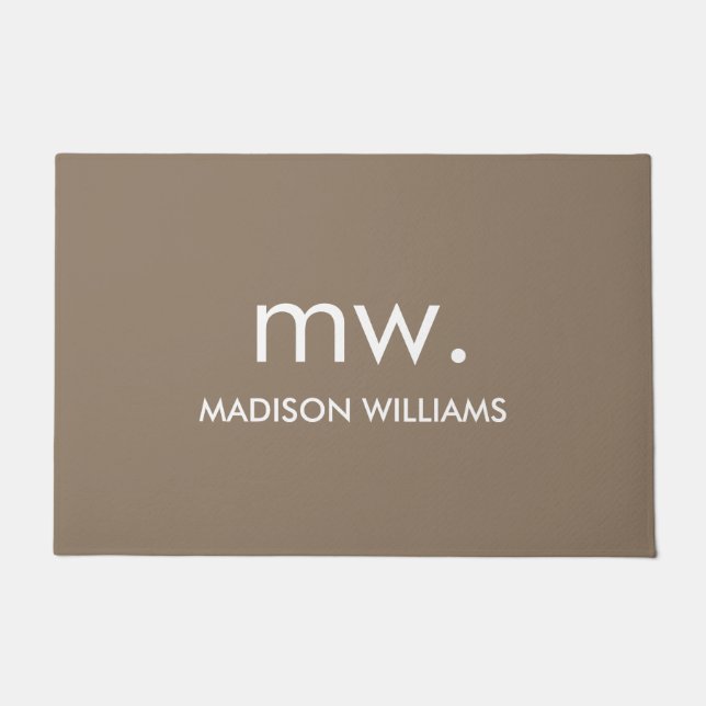 Custom Monogram Pastel Elegant Stilvoll modern Fußmatte (Vorderseite)