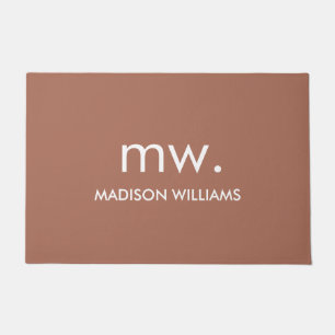 Custom Monogram Pastel Elegant Stilvoll modern Fußmatte