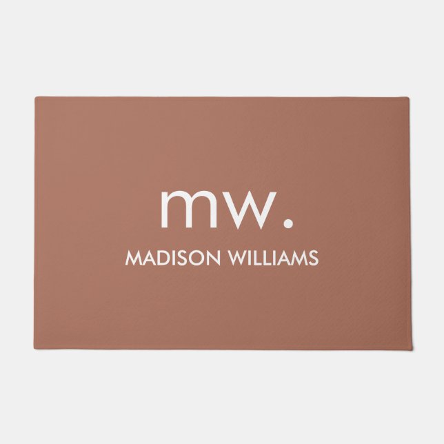 Custom Monogram Pastel Elegant Stilvoll modern Fußmatte (Vorderseite)
