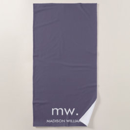 Custom Monogram Pastel Elegant Stilvoll modern Strandtuch