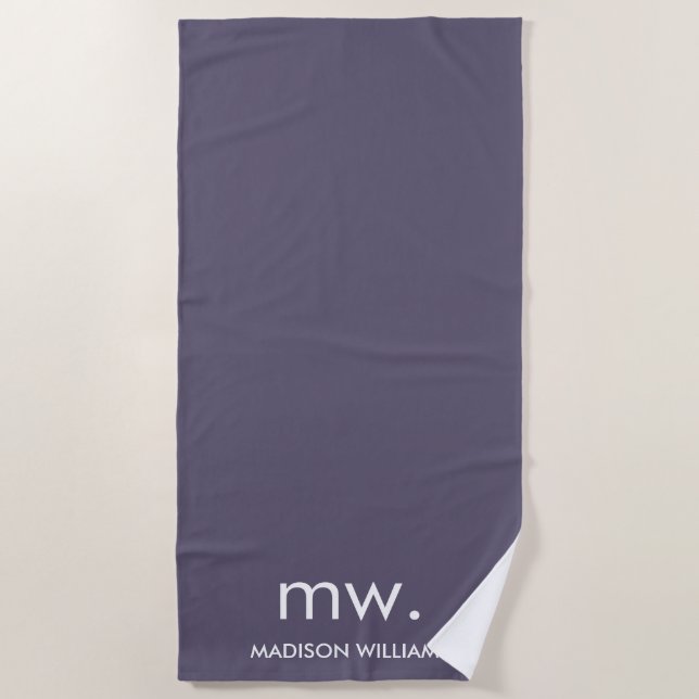 Custom Monogram Pastel Elegant Stilvoll modern Strandtuch (Vorderseite)