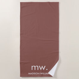 Custom Monogram Pastel Elegant Stilvoll modern Strandtuch