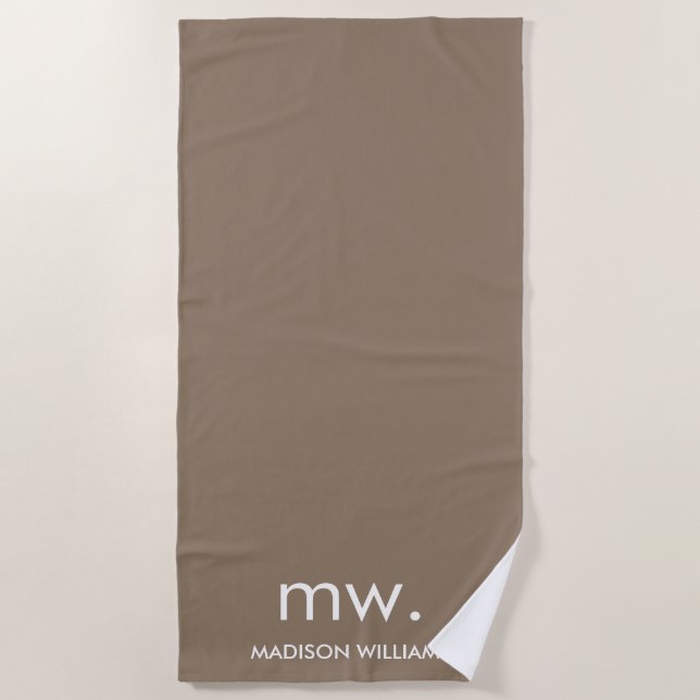 Custom Monogram Pastel Elegant Stilvoll modern Strandtuch (Vorderseite)
