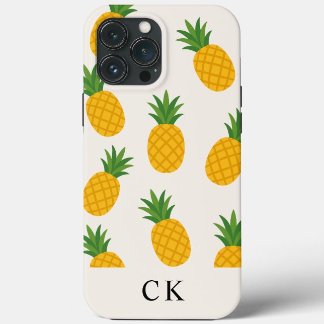 Custom Monogram Pineapple Case-Mate iPhone Case (Rückseite)