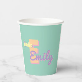 Custom monogram  – purple, blue & Peach  Pappbecher