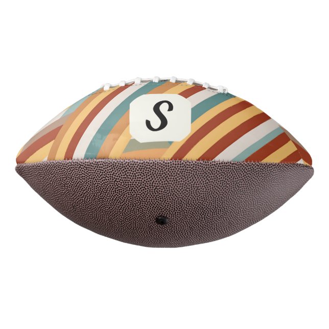 Custom Monogram Retro 70er Geometric Football (Gedreht 270)