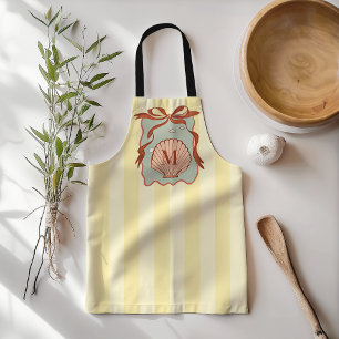 Custom Monogram Retro Coastell Seashell Schürze