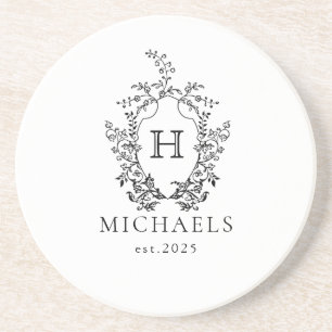 Custom Monogram Sandstone Untersetzer