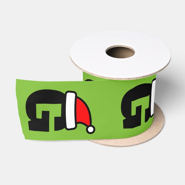 Custom monogram Santa Letter Green Red Christmas Satinband (Spule)
