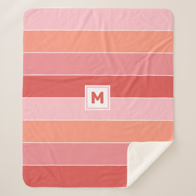 Custom Monogram Sherpa Blanket Sherpadecke (Vorderseite)