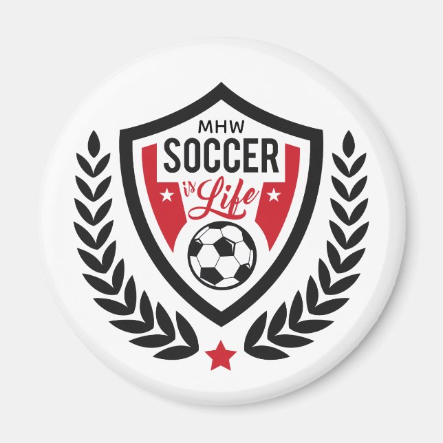Custom Monogram Soccer Logo-Magnet Magnet (Vorne)