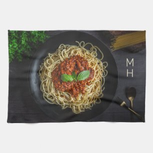 Custom Monogram Spaghetti Geschirrtuch
