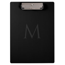 Custom Monogram Stylish Black Professional Klemmbrett